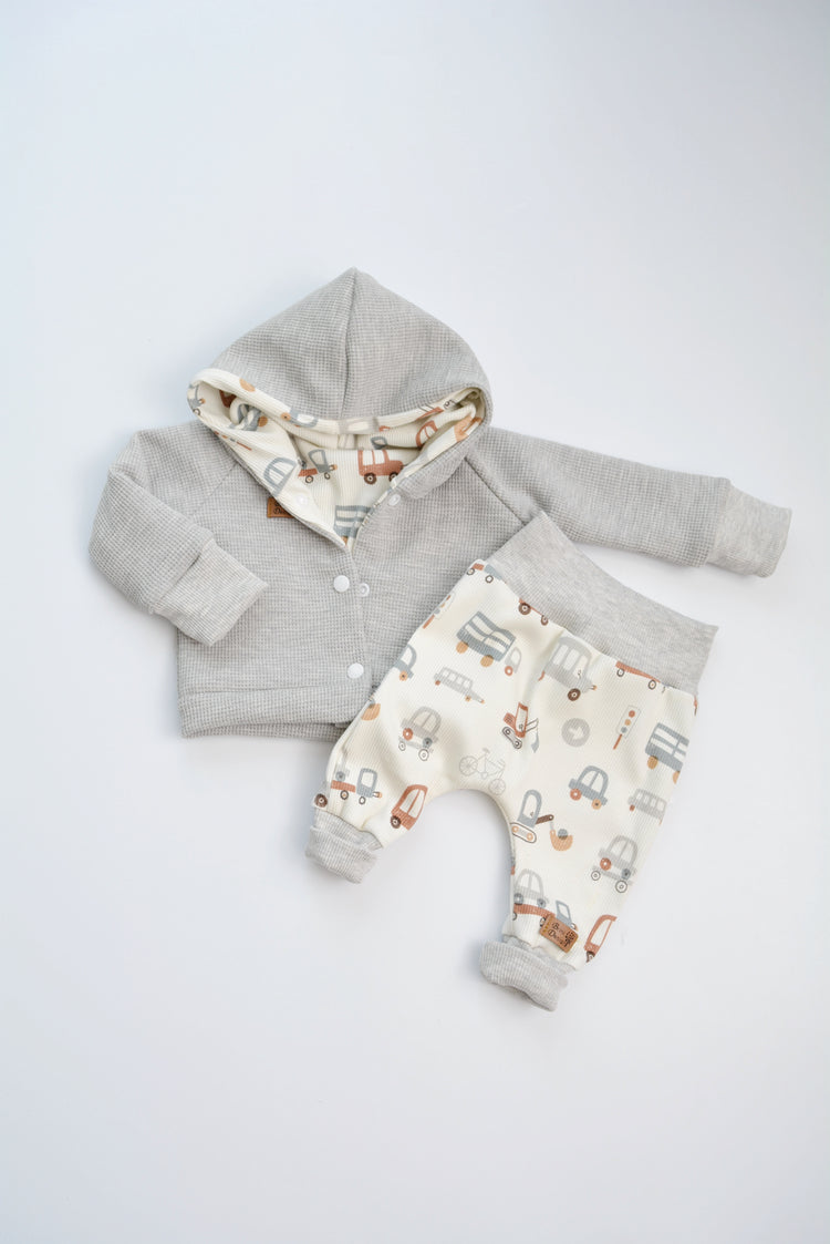 Outfit „Fahrzeuge" (Cardigan, Hose) Gr. 62