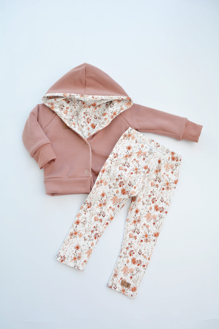 Kaputzenjacke & Legging "Blumen" Gr. 86/92