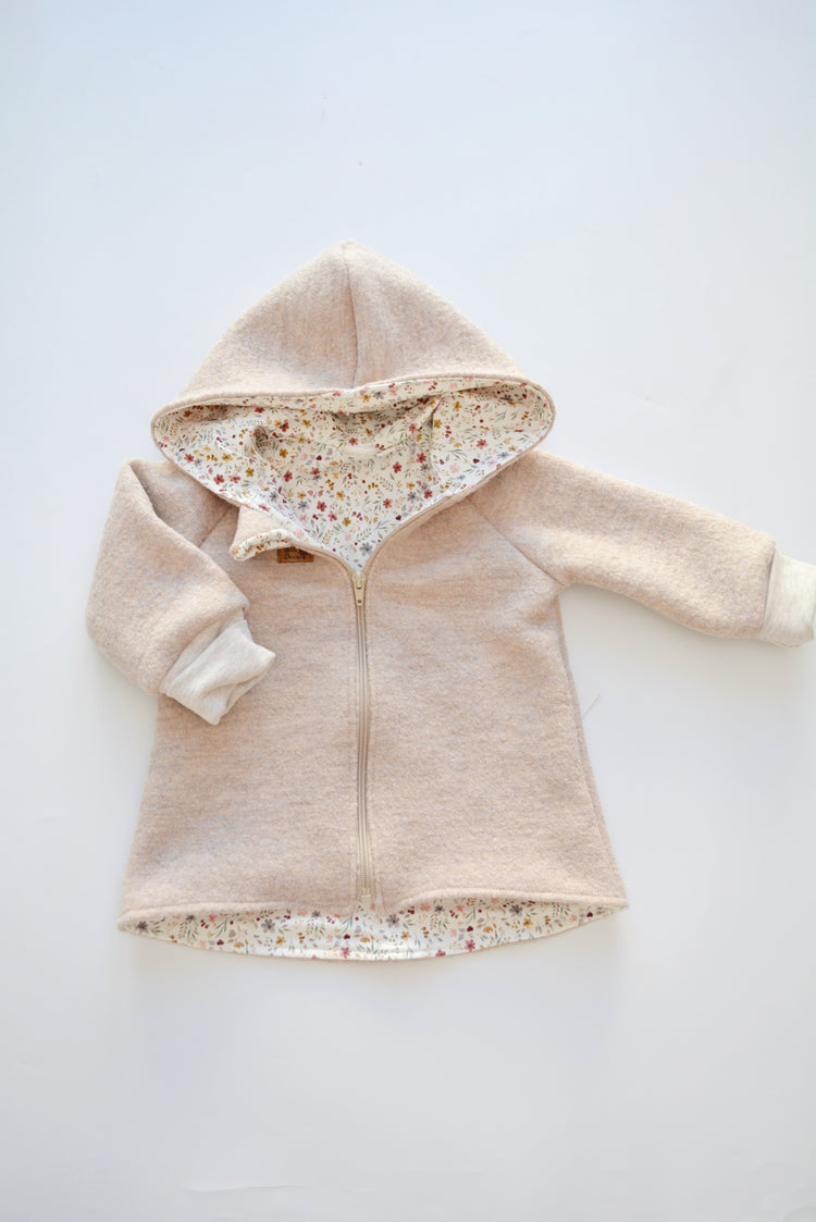 Walkjacke "Flowers“ beige