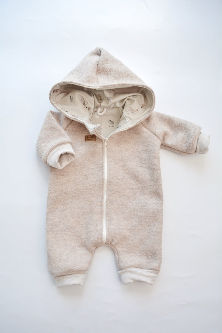 Walkoverall "Newborn“ beige Gr. 56