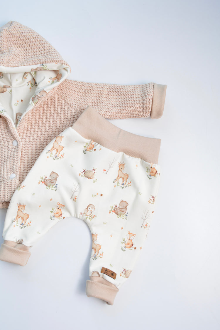 Outfit „Waldtierchen" (Kaputzenjacke, Hose, Halstuch) Gr. 62
