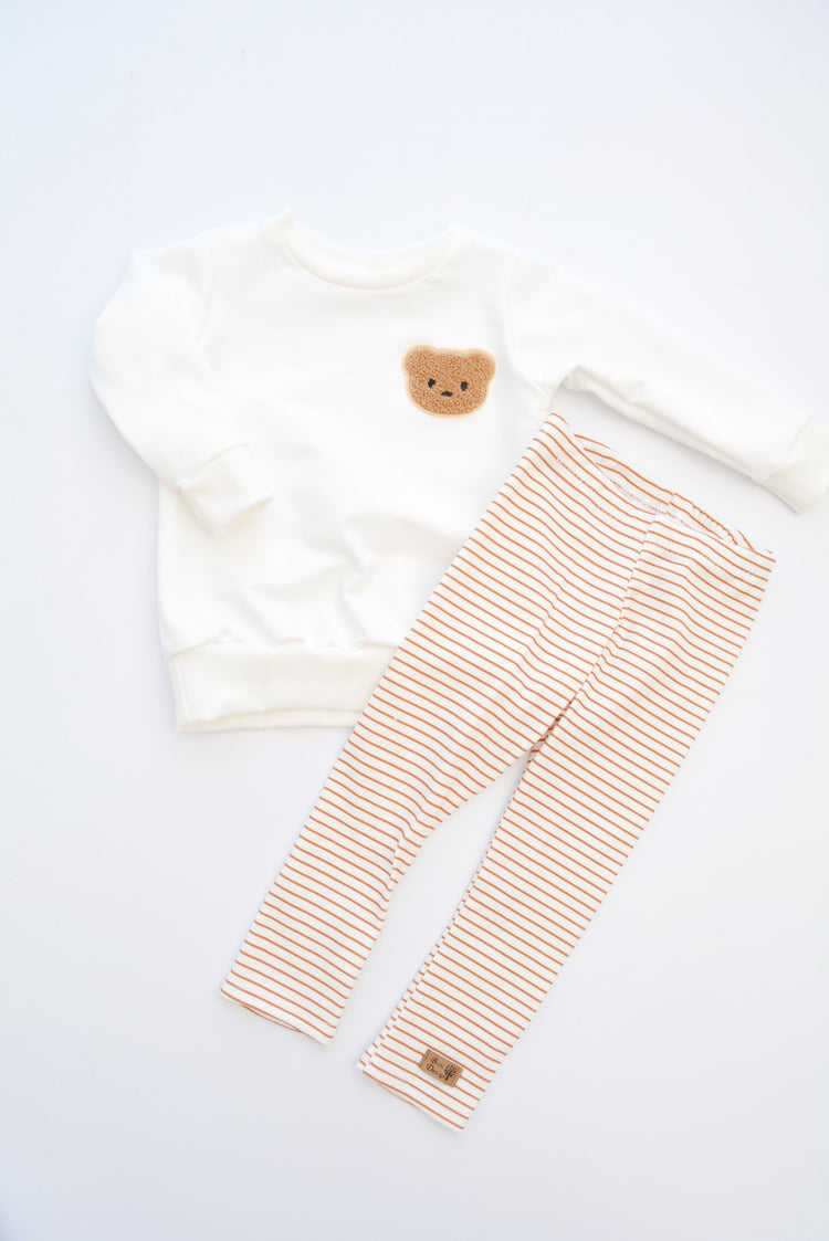 Sweater Bär & Legging „Stripes" Gr. 80