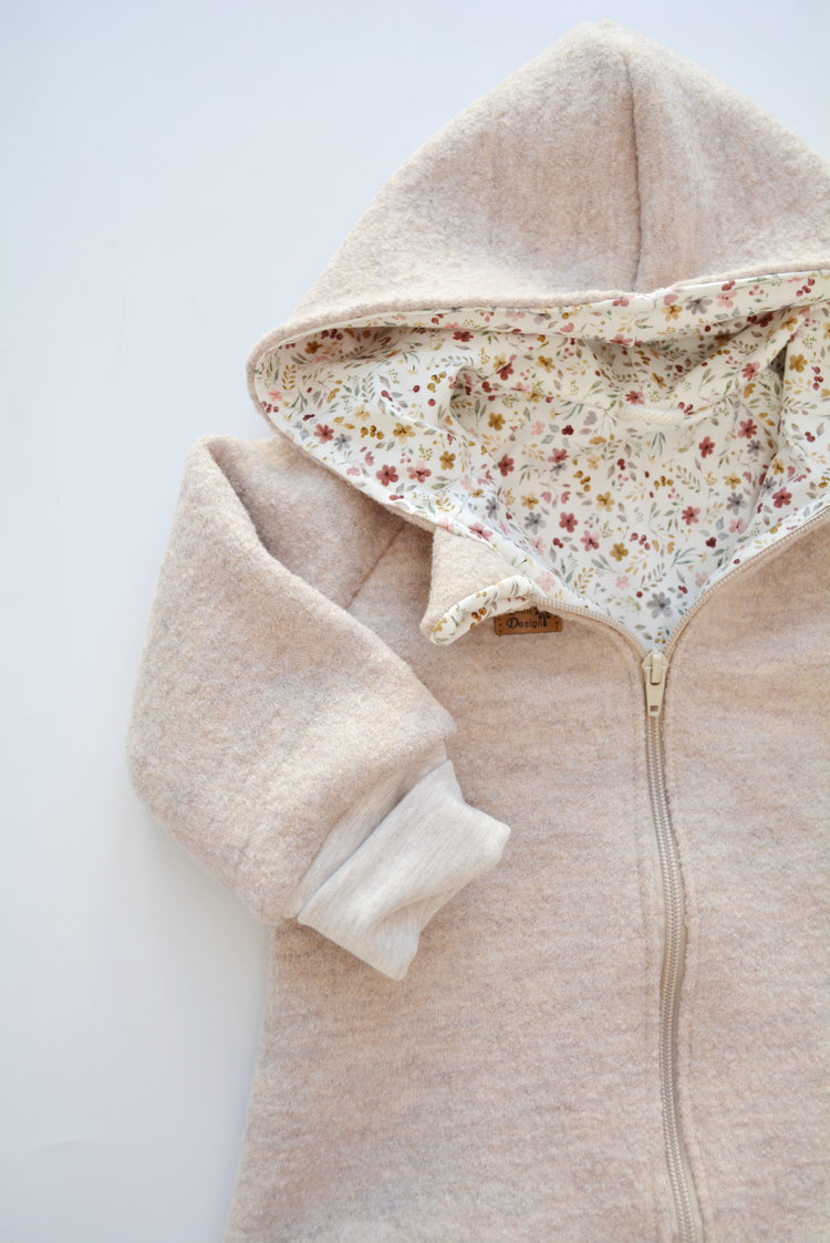 Walkjacke "Flowers“ beige