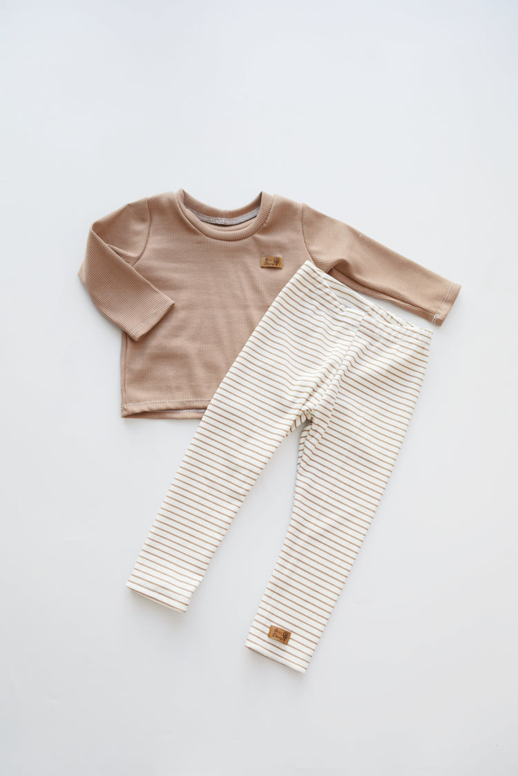 Outfit „Streifen“ (Shirt langarm & Legging) Gr. 74