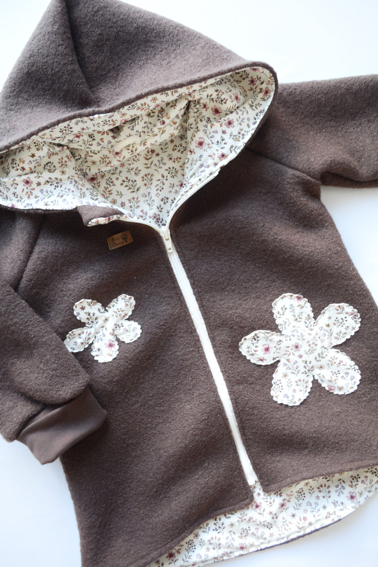 Walkjacke "Flowers“ braun Gr. 116