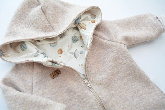Walkjacke "Im Weltall" beige Gr. 92
