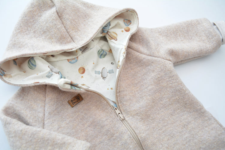 Walkjacke "Im Weltall" beige Gr. 92
