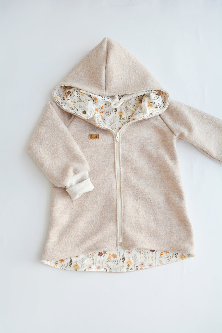 Walkjacke "Flowers“ beige Gr. 116