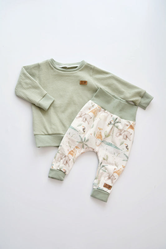 Outfit "Dschungel" (Sweater & Hose) Gr. 74