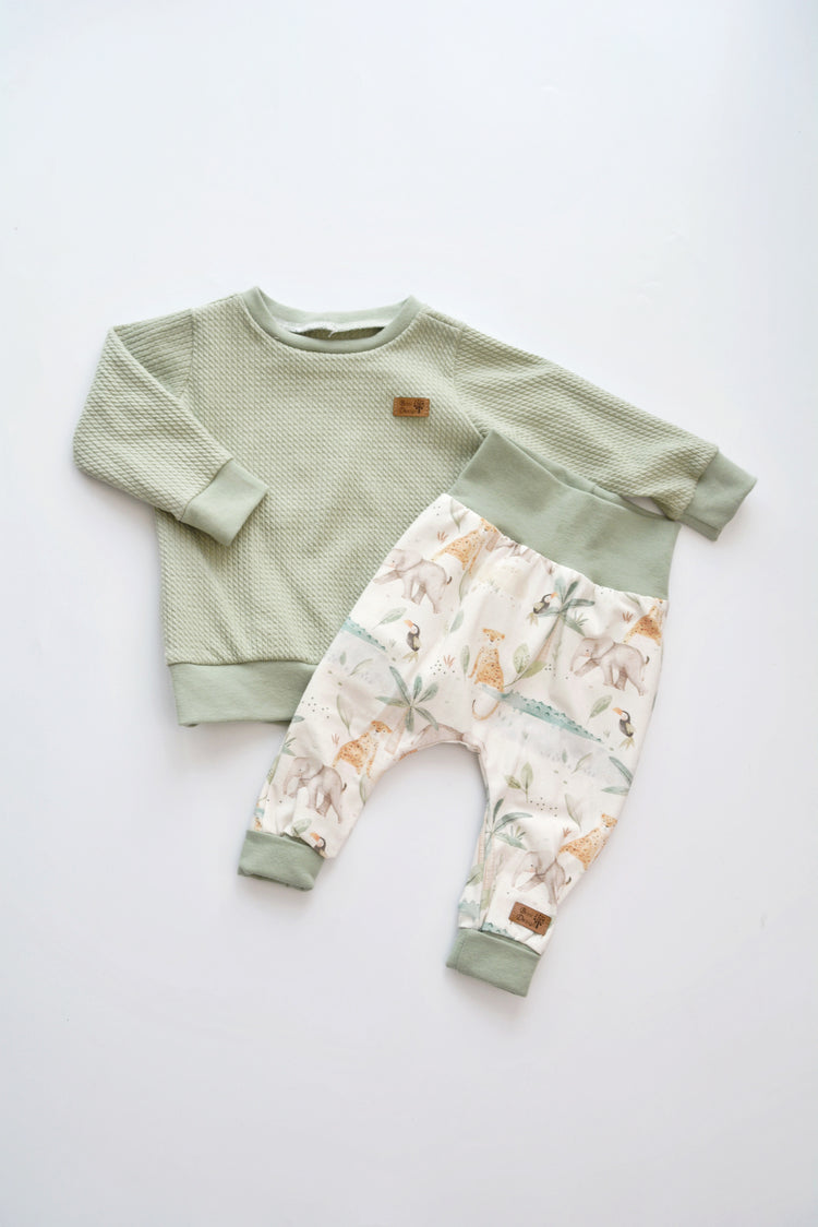 Outfit "Dschungel" (Sweater & Hose) Gr. 74