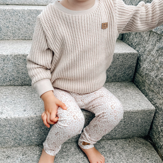 Sweater Strick beige & Legging „Leo“ Gr. 92