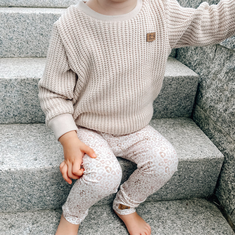 Sweater Strick beige & Legging „Leo“ Gr. 92