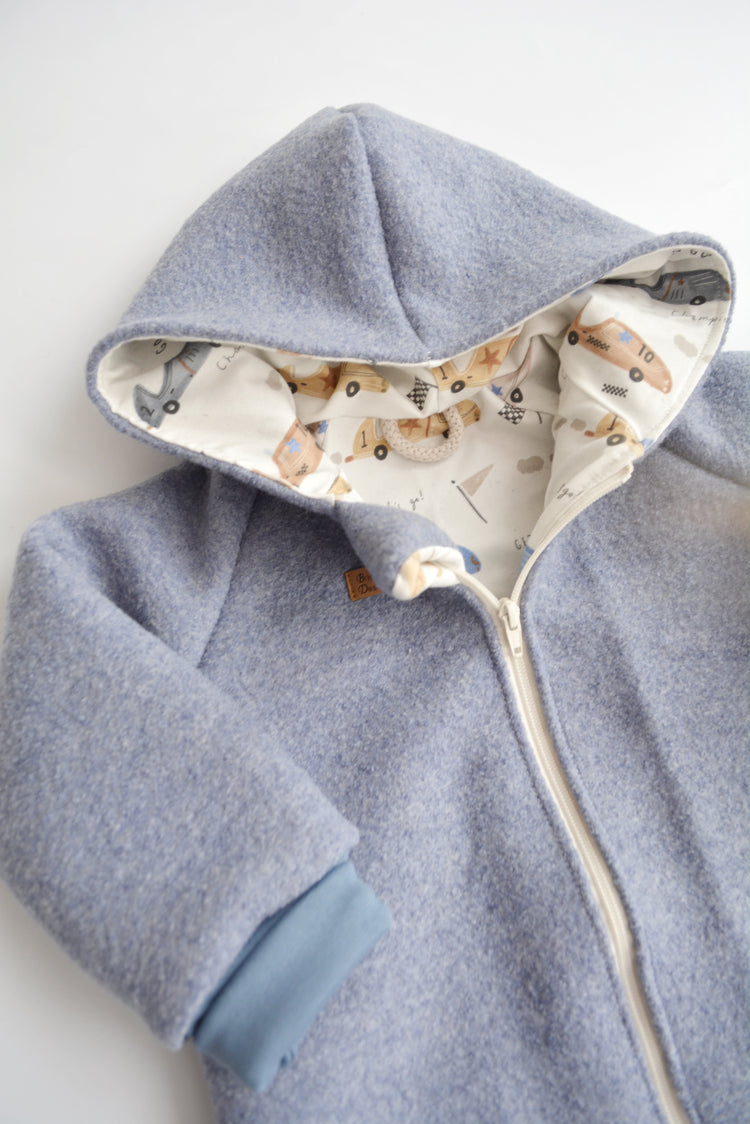 Walkjacke "Rennautos" blau Gr. 110