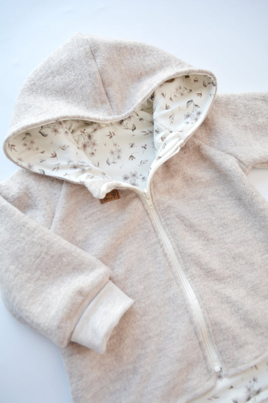 Walkjacke "Flowers“ beige Gr. 104