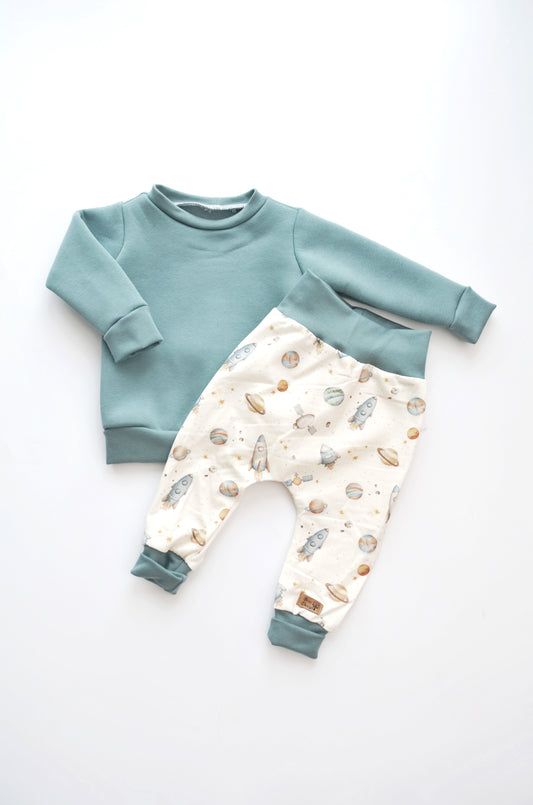 Outfit „Im Weltall“ (Sweater & Hose) Gr. 74