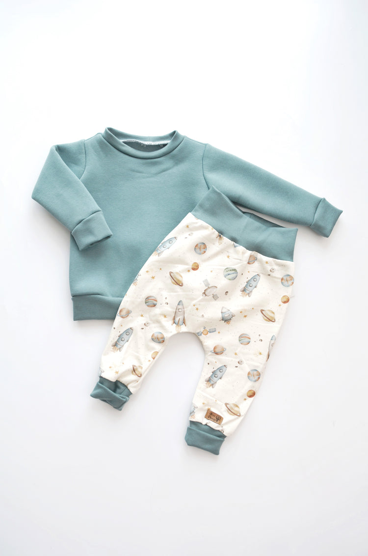 Outfit „Im Weltall“ (Sweater & Hose) Gr. 74