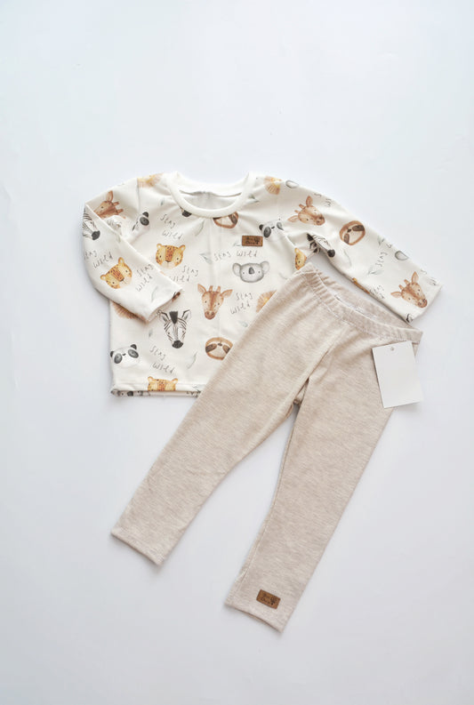 Outfit "Wild Stay" (Shirt langarm & Legging) Gr. 80