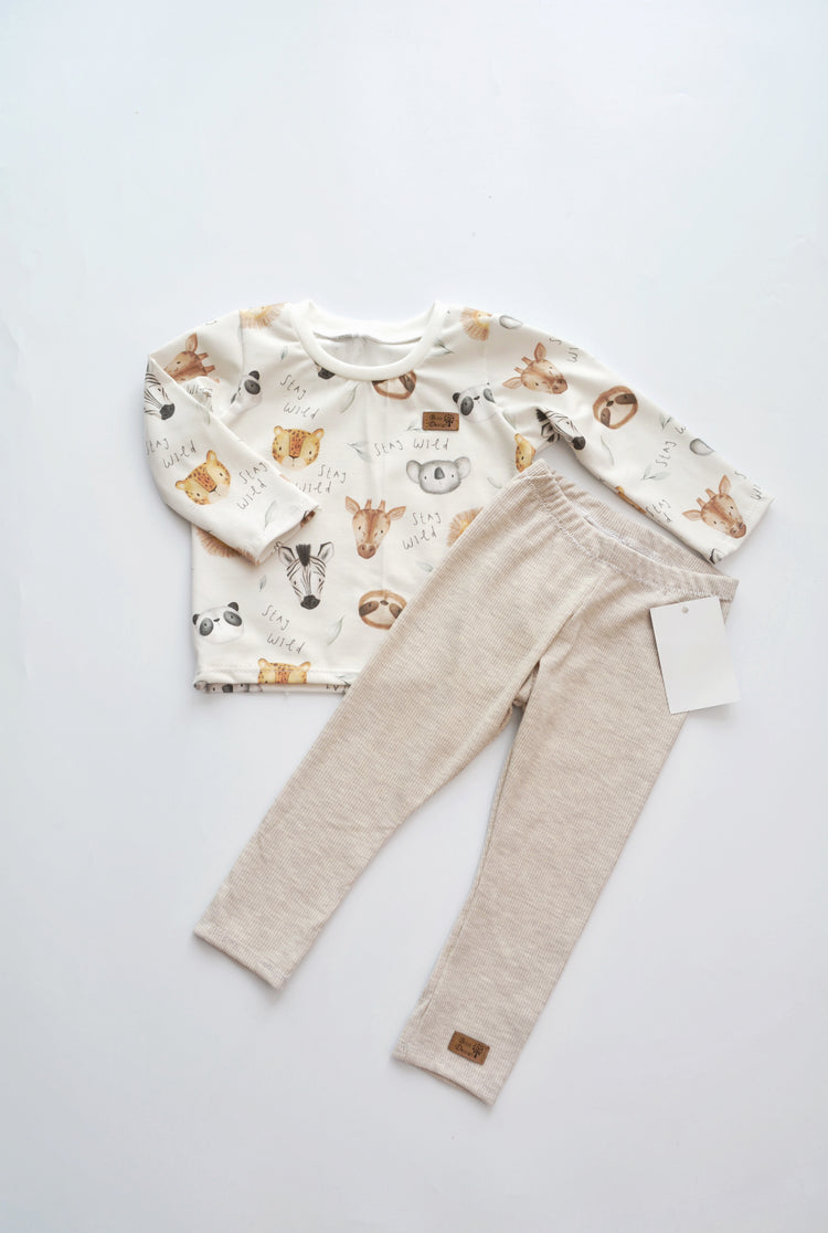 Outfit "Wild Stay" (Shirt langarm & Legging) Gr. 80