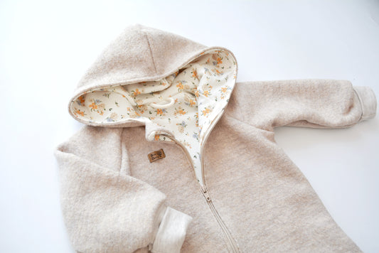 Walkjacke "Flowers" beige Gr. 104