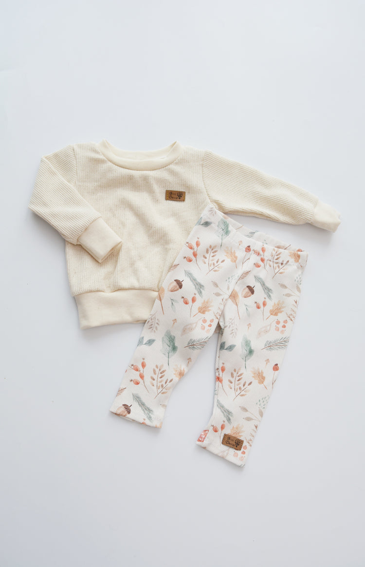 Outfit „Herbstblumen“ Sweater & Hose Gr. 56