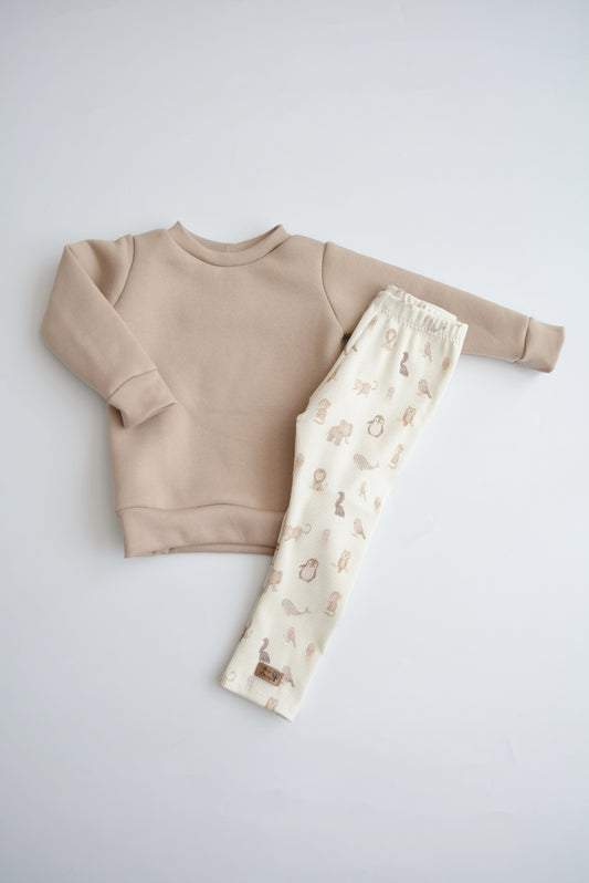 Outfit „Little Animals“ (Sweater & Legging Gr. 74/80