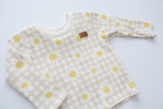 Shirt langarm Blumen Gr. 74