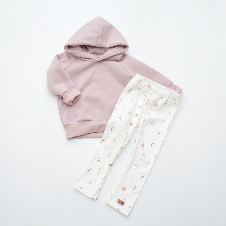 Hoodie altrosa & Legging „Mini Blumen“ Gr. 86/92