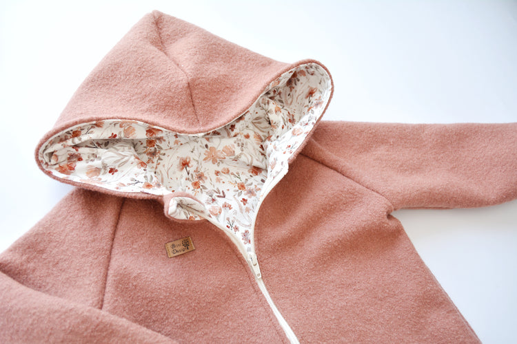 Walkjacke "Watercolor Flowers" lehmrosa