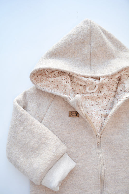 Walkjacke "Flowers" beige Gr. 110