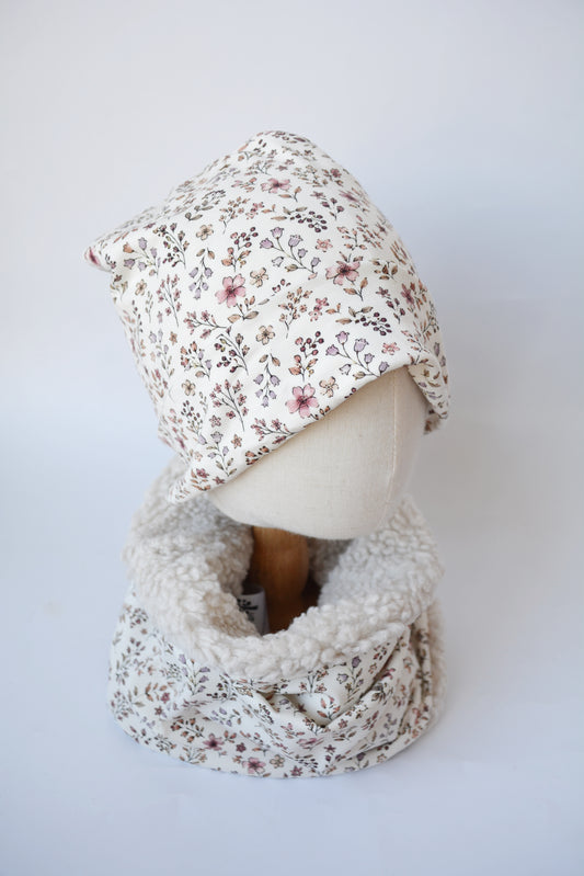 Mütze & Loop gefüttert "Flowers“ KU 50-53