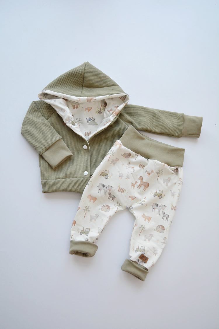 Outfit „Farm" (Kaputzenjacke, Hose) Gr. 74