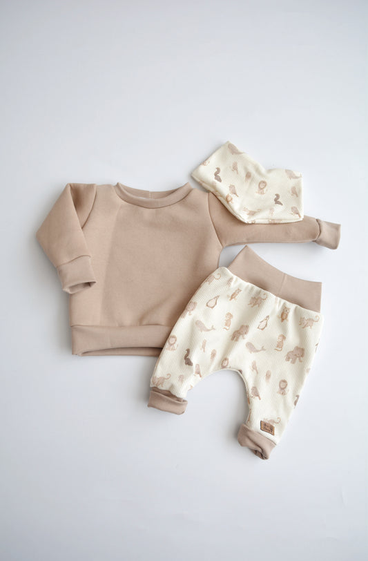 Outfit „Little Animals“ (Sweater & Hose) Gr. 56