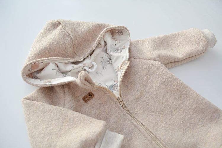 Walkjacke "Traktor" beige Gr. 98