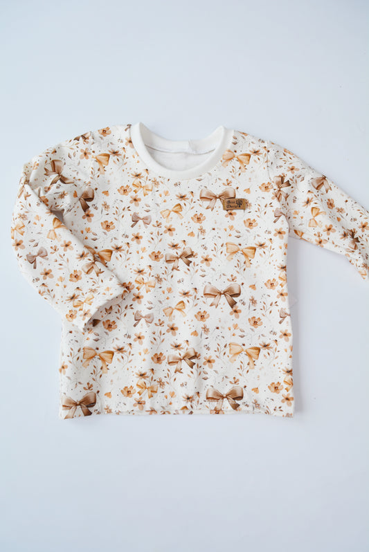 Shirt langarm „Blumen & Schleifen“ Gr. 104