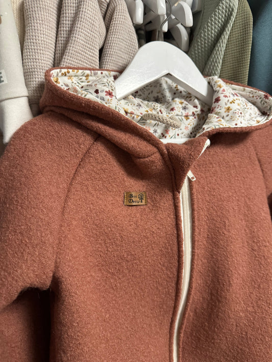 Walkjacke "Mini Blumen" lehmrosa Gr. 122