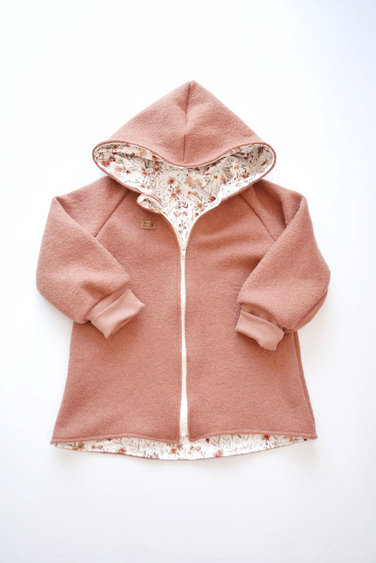 Walkjacke "Watercolor Flowers" lehmrosa